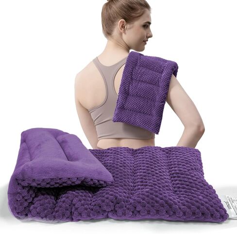 وسادة تسخين الميكروويف 16 × 7 حزمة حرارية قابلة للاستخدام في الميكروويف لتخفيف آلام العضلات، كيس فول طين الأرز الرطب، حزمة علاج حراري للأكتاف، أسفل الظهر، تشنجات البطن، ضغط بارد ساخن، قابل لإعادة الاستخدام، 1.8 رطل in Kuwait