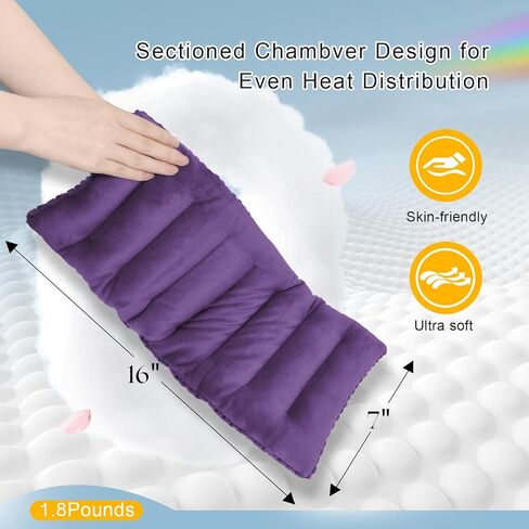 وسادة تسخين الميكروويف 16 × 7 حزمة حرارية قابلة للاستخدام في الميكروويف لتخفيف آلام العضلات، كيس فول طين الأرز الرطب، حزمة علاج حراري للأكتاف، أسفل الظهر، تشنجات البطن، ضغط بارد ساخن، قابل لإعادة الاستخدام، 1.8 رطل in Kuwait