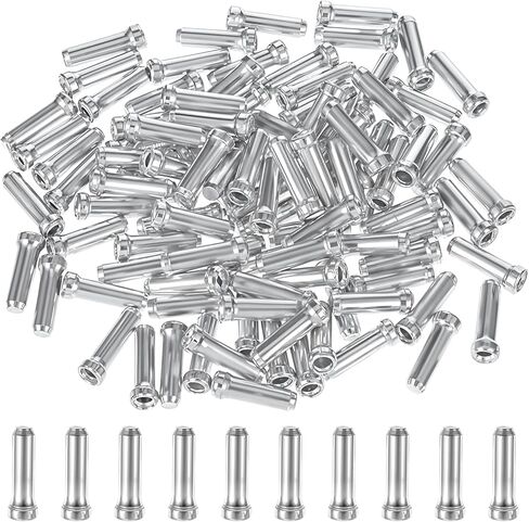 Bike Cable End Caps, Alloy Crimps, 100 Pcs Bike Brake Cable End Caps, Bikes Cables Crimps Derailleur Cables Tips, Bicycle Cap for Road Mountain Bicycle, Pure Aluminum Material in Saudi Arabia