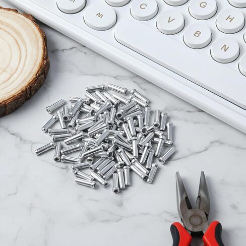 Bike Cable End Caps, Alloy Crimps, 100 Pcs Bike Brake Cable End Caps, Bikes Cables Crimps Derailleur Cables Tips, Bicycle Cap for Road Mountain Bicycle, Pure Aluminum Material in Saudi Arabia