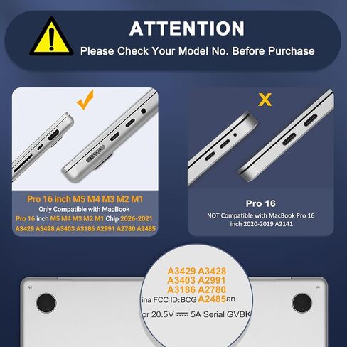 Moseso متوافق مع MacBook Pro 16 بوصة Case 2025 2024 2023 2022 2021 M4 M3 M2 M1 A3403 A3186 A2991 A2780 A2485 Pro Max ، قشرة صلبة بلاستيكية مطلية بالضرب المتماسكة مع طية ، Black ، Black in Kuwait