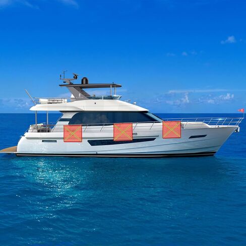 4 عبوات من أعلام أمان شبكية مقاس 45.72 سم × 45.72 سم للشاحنات والمقطورات، أعلام تحذير حمل كبيرة الحجم مع حلقات سلكية وشرائط متقاطعة عاكسة للضوء عالية الوضوح، علم تحذير من جانب واحد للسحب والسحب in Kuwait