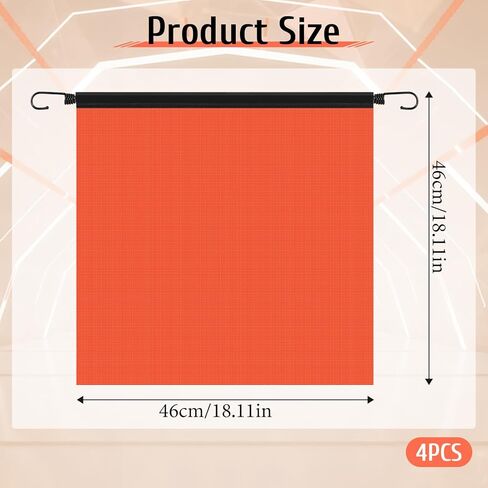 4PCS Safety Flags for Trucks, 18 X 18 Inch Safety Flag for Truck Warning Flags with Elastic Hook for Truck Loads Large Pvc Mesh Warnings Flag for Car, Trailer, Boat, Trailer and Cars in Saudi Arabia