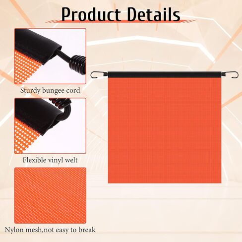 4PCS Safety Flags for Trucks, 18 X 18 Inch Safety Flag for Truck Warning Flags with Elastic Hook for Truck Loads Large Pvc Mesh Warnings Flag for Car, Trailer, Boat, Trailer and Cars in Saudi Arabia