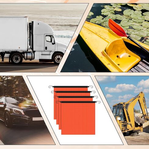 4PCS Safety Flags for Trucks, 18 X 18 Inch Safety Flag for Truck Warning Flags with Elastic Hook for Truck Loads Large Pvc Mesh Warnings Flag for Car, Trailer, Boat, Trailer and Cars in Saudi Arabia