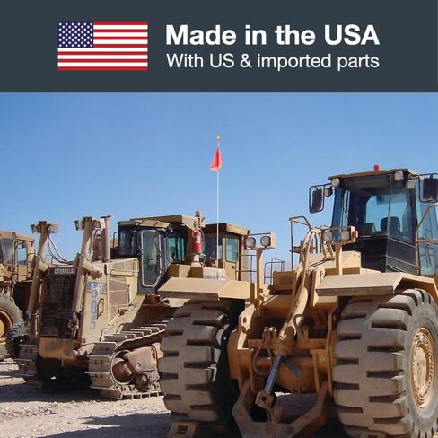 Checkers Heavy Duty Replacement 12" Orange with Yellow X Warning Whip Safety Flag - Industrial Safety Flags for Trucks, Mining, Construction - Made in the USA - FS8025-O in Kuwait