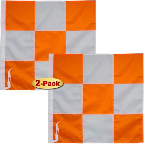 Heavy Duty Airport Flag Orange and White 36 x 36 Inch With Rope- Longest Lasting Oxford Nylon 210D | Airfield Vehicle Safety Flags Decoration Gift Yard House Banner in Saudi Arabia