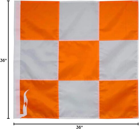 Heavy Duty Airport Flag Orange and White 36 x 36 Inch With Rope- Longest Lasting Oxford Nylon 210D | Airfield Vehicle Safety Flags Decoration Gift Yard House Banner in Saudi Arabia