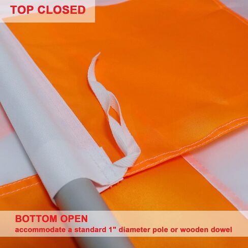 Heavy Duty Airport Flag Orange and White 36 x 36 Inch With Rope- Longest Lasting Oxford Nylon 210D | Airfield Vehicle Safety Flags Decoration Gift Yard House Banner in Saudi Arabia