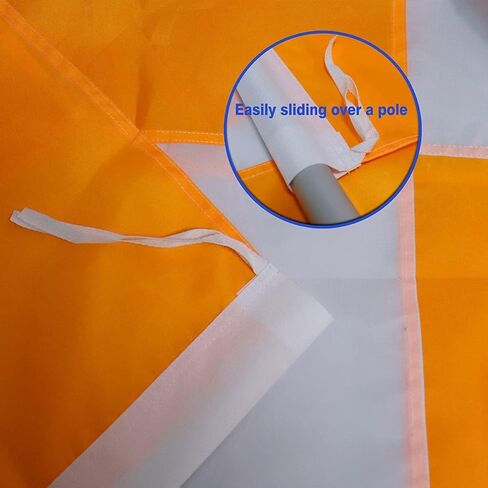 Heavy Duty Airport Flag Orange and White 36 x 36 Inch With Rope- Longest Lasting Oxford Nylon 210D | Airfield Vehicle Safety Flags Decoration Gift Yard House Banner in Saudi Arabia