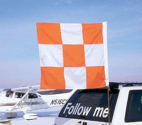 Heavy Duty Airport Flag Orange and White 36 x 36 Inch With Rope- Longest Lasting Oxford Nylon 210D | Airfield Vehicle Safety Flags Decoration Gift Yard House Banner in Saudi Arabia
