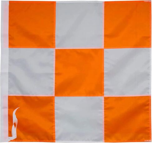 علم المطار شديد التحمل برتقالي وأبيض 36 × 36 بوصة مع حبل - نايلون أكسفورد الأطول أمدًا 210D | أعلام سلامة المركبات في المطار، لافتة تزيين ساحة المنزل in Kuwait