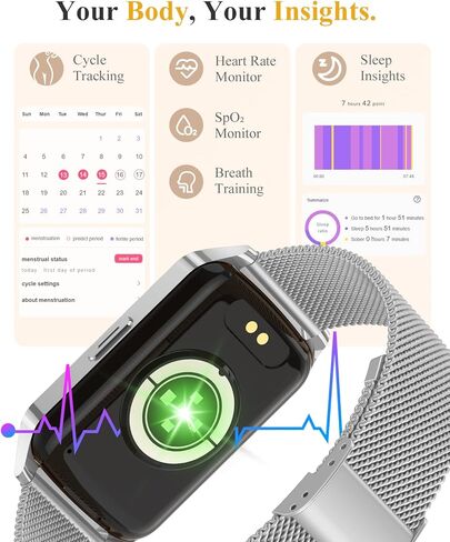 Fitness Tracker Watch for Women Men, Step Counter Compatible with iPhone Android, IP68 Waterproof Activity Tracker with Sleep Monitor, 110+ Sports Pedometer (Cold Steel Silver, 1.57) in Saudi Arabia