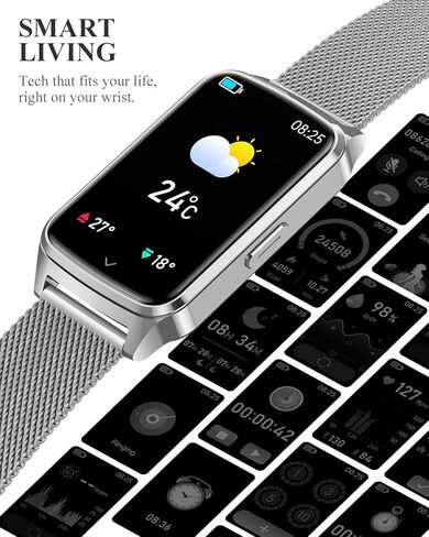 Fitness Tracker Watch for Women Men, Step Counter Compatible with iPhone Android, IP68 Waterproof Activity Tracker with Sleep Monitor, 110+ Sports Pedometer (Cold Steel Silver, 1.57) in Saudi Arabia