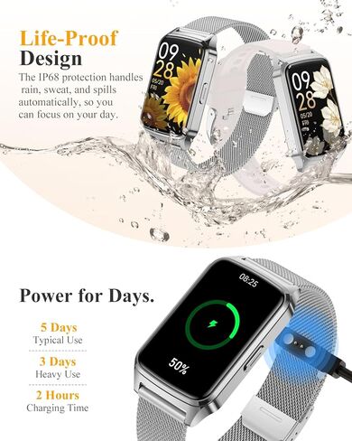 Fitness Tracker Watch for Women Men, Step Counter Compatible with iPhone Android, IP68 Waterproof Activity Tracker with Sleep Monitor, 110+ Sports Pedometer (Cold Steel Silver, 1.57) in Saudi Arabia