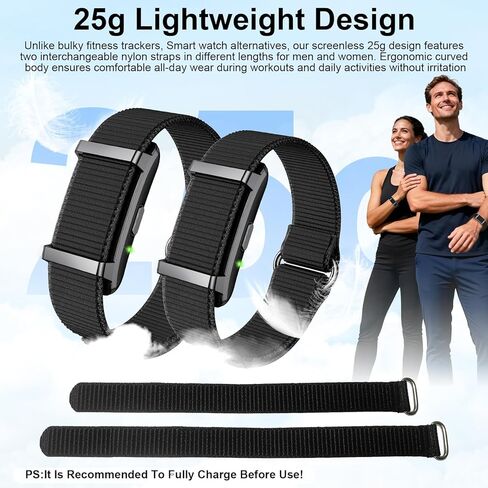 Smart Bracelet Fitness Trackers for Men Women, Smart Watch 24/7 Heart Rate Sleep Stress HRV Monitor, 170+ Sports Modes, 2 Bands, Free APP in Saudi Arabia