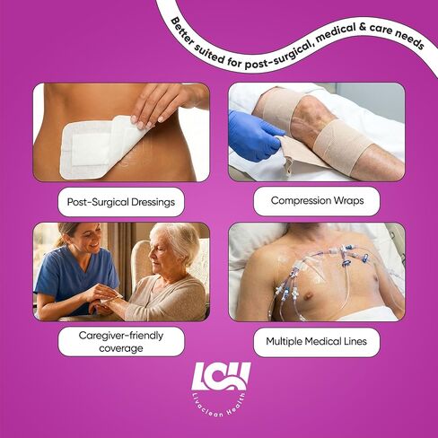 50 قيراط مناديل لاصقة كبيرة لإزالة اللاصق - 5 × 7 بوصة 60 جرام في المتر المربع مزيل لاصق طبي للبشرة - مزيل لاصق للضمادات - مناديل لاصقة للشريط والضمادات وبقايا الفغرة من ليفاكلين هيلث in Kuwait