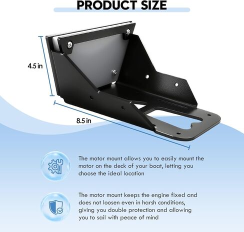 Universal Transom Trolling Motor Mount for Kayak, 5mm Thick Heavy Duty Alloy Steel Transom Motor Mount, Freshwater & Saltwater Transom Motor Bracket for 3HP Thrust, Fits Any Boat with A Flat Stern in Saudi Arabia