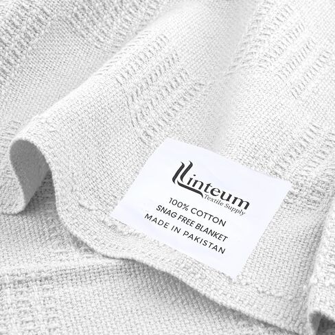 بطانية مستشفى Linteum Textile Supply المؤسسية الخالية من العوائق مقاس 66 × 90 - متينة وخفيفة الوزن ومضغوطة - مثالية لمرافق الرعاية الصحية ودور التمريض والملاجئ، عبوة واحدة (أبيض) in Kuwait