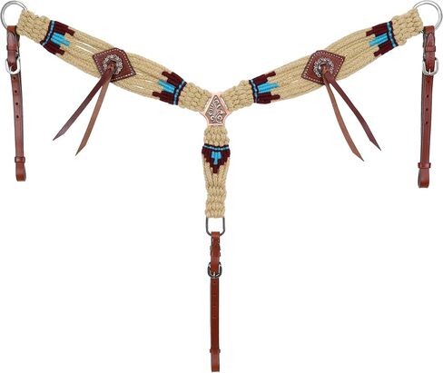 Showman Sand & Sky Mohair Single Ear Headstall & Breast Collar Set in Saudi Arabia