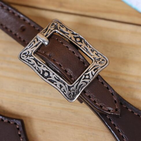 مجموعة تثبيت الرأس وياقة الصدر من الجلد الغربي، جلد بني ناعم مع طوق صدر بنمط المصارع، تصميم قابل للتخصيص، مصنوع يدويًا بحجم حصان كامل in Kuwait