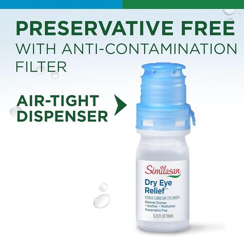 Similasan Dry Eye Relief Drops, Instant and Lasting Relief, Naturally Inspired Ingredients for Dry, Irritated Eyes, with Hyaluronate, Preservative-Free, pH Balanced, Gentle for Sensitive Eyes, 10ml in Kuwait