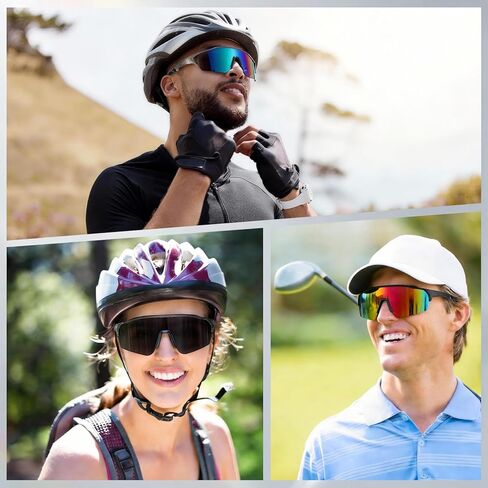 JATEBI 3 Pack Baseball Sunglasses for Men - UV400 Protection Mens Sunglasses Lightweight Wrap Around Sun Glasses for Running, Cycling, Sports, Fishing in Saudi Arabia