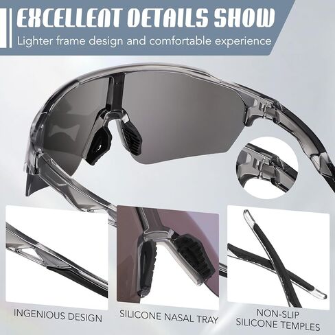JATEBI 3 Pack Baseball Sunglasses for Men - UV400 Protection Mens Sunglasses Lightweight Wrap Around Sun Glasses for Running, Cycling, Sports, Fishing in Saudi Arabia