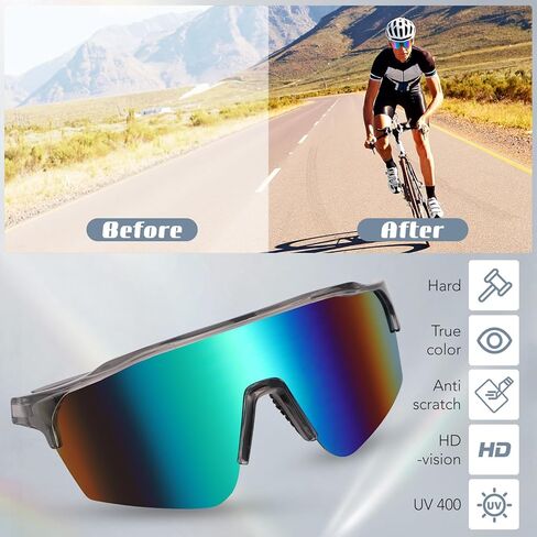 JATEBI 3 Pack Baseball Sunglasses for Men - UV400 Protection Mens Sunglasses Lightweight Wrap Around Sun Glasses for Running, Cycling, Sports, Fishing in Saudi Arabia