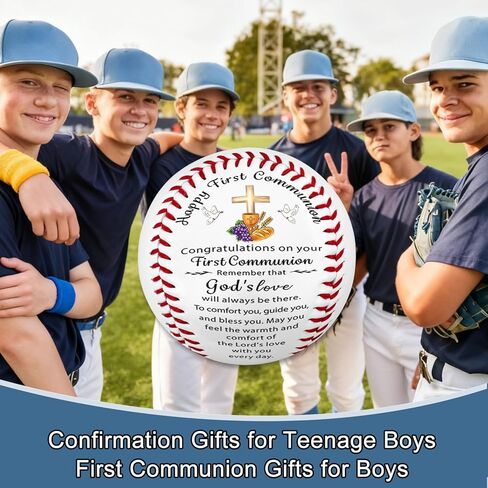 First Communion Gifts for Boys 8-12 Baseball Lovers - Religious Christian Easter Basket Stuffers for Boys Men Teens Catholic Baptism Gifts Confirmation Gift for Teenage End of Season Sports Present in Kuwait