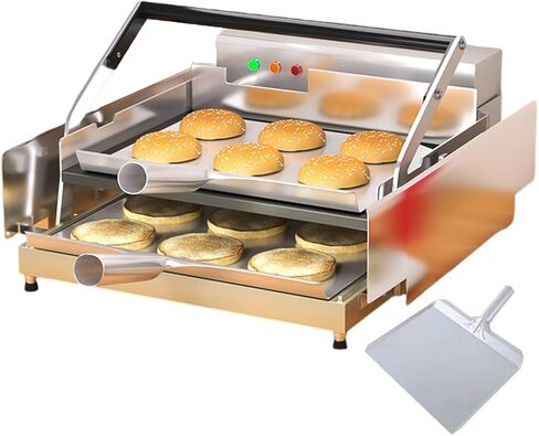 Electric Hamburger Toaster 50-300°C Automatic Bun Baking Machine with Buzzer & Power Light for Commercial and Home Use, 6 Hamburgers Each Time 0.8KW in Saudi Arabia