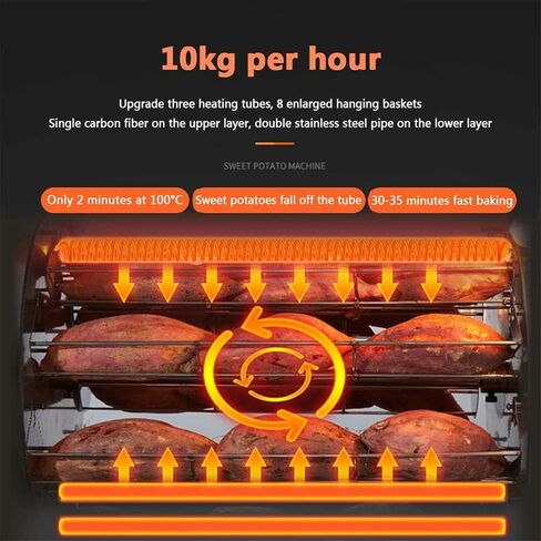 آلة البطاطس الحلوة المحمصة التجارية الأوتوماتيكية، فرن كهربائي للشارع، فرن بطاطس الذرة، سطح المكتب العمودي، آلة البطاطس الحلوة in Kuwait