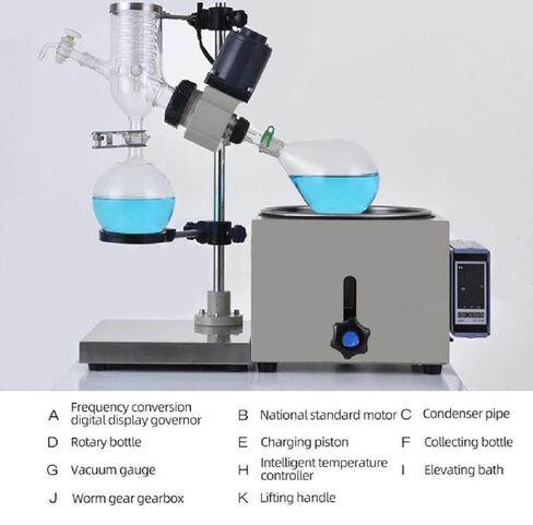 Lab 5L Rotary Evaporator with PTFE Seals & Universal Pump Compatibility – High-Efficiency Distillation for Labs ‌ in Kuwait