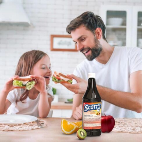 سائل زيت كبد سمك القد من سكوت مستحلب للأطفال - نكهة الفواكه - يدعم النمو والمناعة وصحة العظام - غني بأوميجا 3 وفيتامينات A + D - زيت السمك سهل تناوله - 6.5 أونصة سائلة in Saudi Arabia