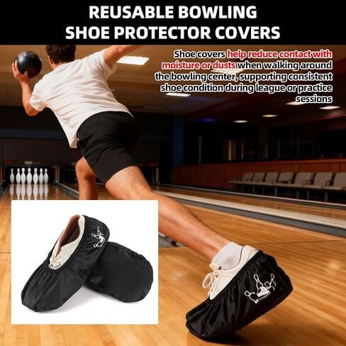 TonGass Bowling Accessory Combo Set, Microfiber Bowling Ball Shammy Pad 10"x8" & Microfiber Bowlings Seesaw Towel & Reusable Bowlings Shoe Protector Cover for Bowlers, Ideal for Travel & Competitions in Saudi Arabia
