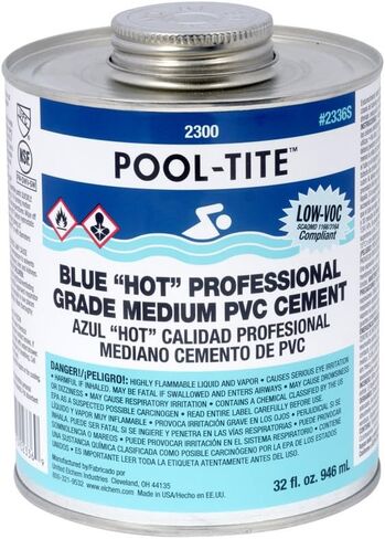 2336S PVC 2300 Series Pool-Tite Blue Hot Professional Grade Medium PVC Cement, 32 oz in Saudi Arabia