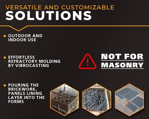 FireCast Castable Refractory Cement Mix Nano 3110 Degree Fahrenheit 19 Lbs High Temperature Heat Resistant Fireproof Mortar Build Repair Pizza Oven Fire Places Forge Kiln Stove in Kuwait