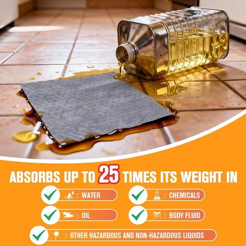 Universal Spill Kit (2-Pack) – OSHA & DOT Compliant | Fast-Absorbing Emergency Kit for Chemical, Oil, Water & Bodily Fluid Spills | for Vehicle, Industrial, Restaurant & Lab Use in Kuwait