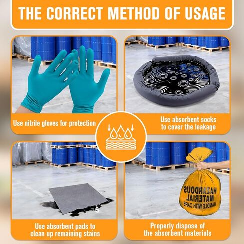 Universal Spill Kit (2-Pack) – OSHA & DOT Compliant | Fast-Absorbing Emergency Kit for Chemical, Oil, Water & Bodily Fluid Spills | for Vehicle, Industrial, Restaurant & Lab Use in Kuwait