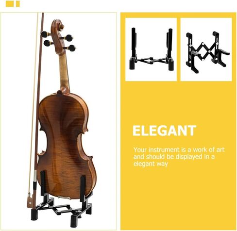 Alipis Foldable Black Violin Stand Portable Fiddle Floor Rack Professional Violin Holder for Orchestral and Stage Use in Saudi Arabia