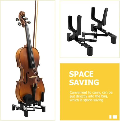 Alipis Foldable Black Violin Stand Portable Fiddle Floor Rack Professional Violin Holder for Orchestral and Stage Use in Saudi Arabia