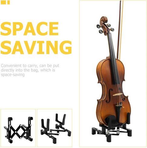 Alipis Foldable Black Violin Stand Portable Fiddle Floor Rack Professional Violin Holder for Orchestral and Stage Use in Saudi Arabia