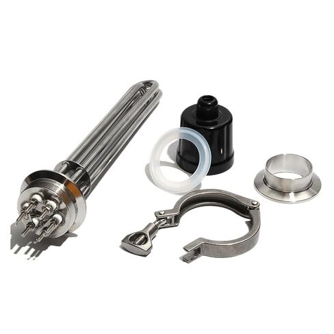 2" Tri-Clamp Tubular Electric Heating Element - 304 Stainless Steel - 3KW to 12KW for Distilling and Heating Applications(with clamp,380V-12KW) in Kuwait