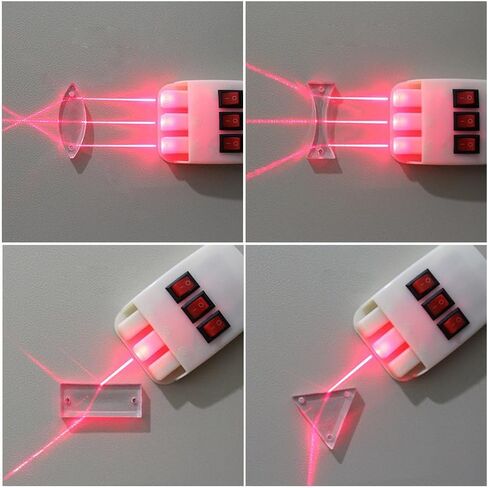 Magnetic Physics Optical Teaching Kit with Adjustable Triple Laser Source, Prisms, Reflectors, Educational Lab Equipment for Light Refraction and Reflection Experiments,Teaching Supplies in Kuwait