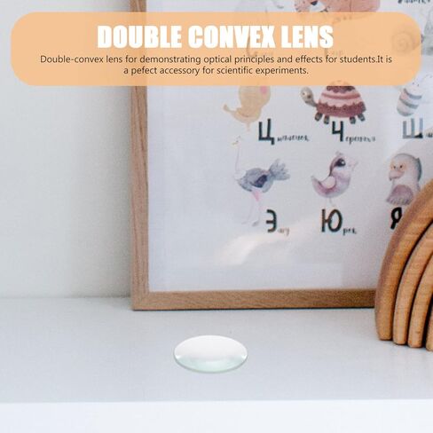 30Mm Double Convex Optical Glass Lens 1.18 Inch Diameter 50Mm Focal Length for Scientific Labs and Physics Education in Kuwait