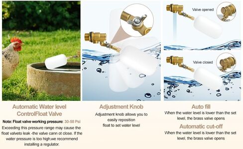 1/2 Inch Brass Water Float Valve, Pool Auto Fill Float Valve, Float Valve for Water Tank, Garden Hose Float Valve, Automatic Water Level Control for Pool, Pond, Fountain, Aquarium（2 Pack） in Kuwait