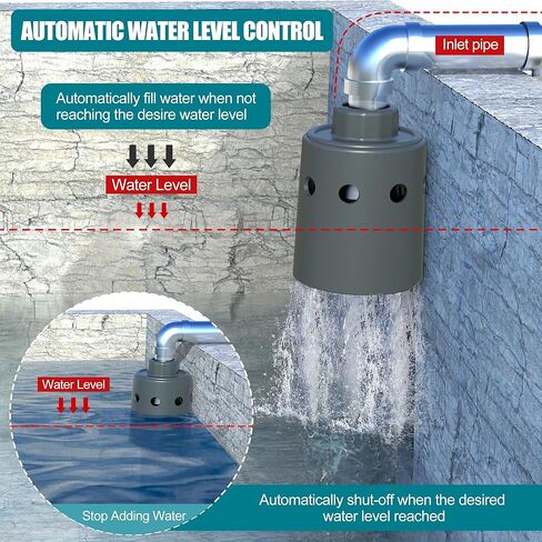 Float Valve for Water Tank Designed for Water Level Control, Auto Filling & Shut Off, Durable Nylon Resin Water Troughs Float Valve for Livestock Tank, Swimming Pool, Fish Pond etc Grey 1pc in Saudi Arabia