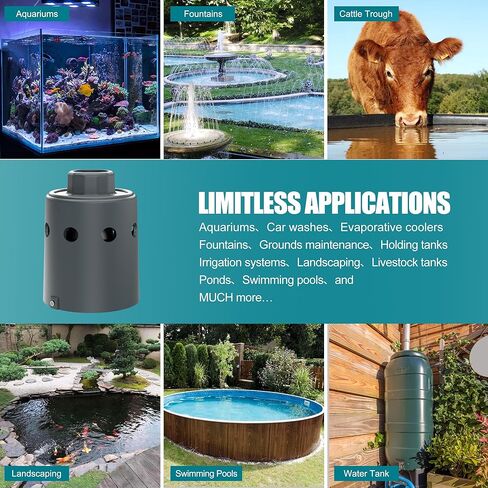 Float Valve for Water Tank Designed for Water Level Control, Auto Filling & Shut Off, Durable Nylon Resin Water Troughs Float Valve for Livestock Tank, Swimming Pool, Fish Pond etc Grey 1pc in Saudi Arabia