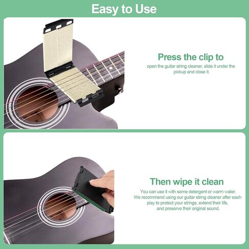 4pcs Guitar String Cleaner Scrubber, Guitar Fretboard & Fingerboard Cleaning Tool Reusable Bass Ukulele String Maintenance Accessories for Care & Cleaning in Saudi Arabia