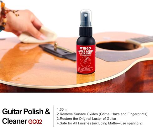 WINGO Guitar Cleaning and Care Kit, Polish and Cleaner, fretboard Lemon oil, Guitar String-cleaner, Cleaning cloth for guitar cleaning and maintenance in Kuwait